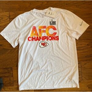 Nike Kansas City Chiefs AFC Champions T-Shirt Mens Large White Super Bowl LVII